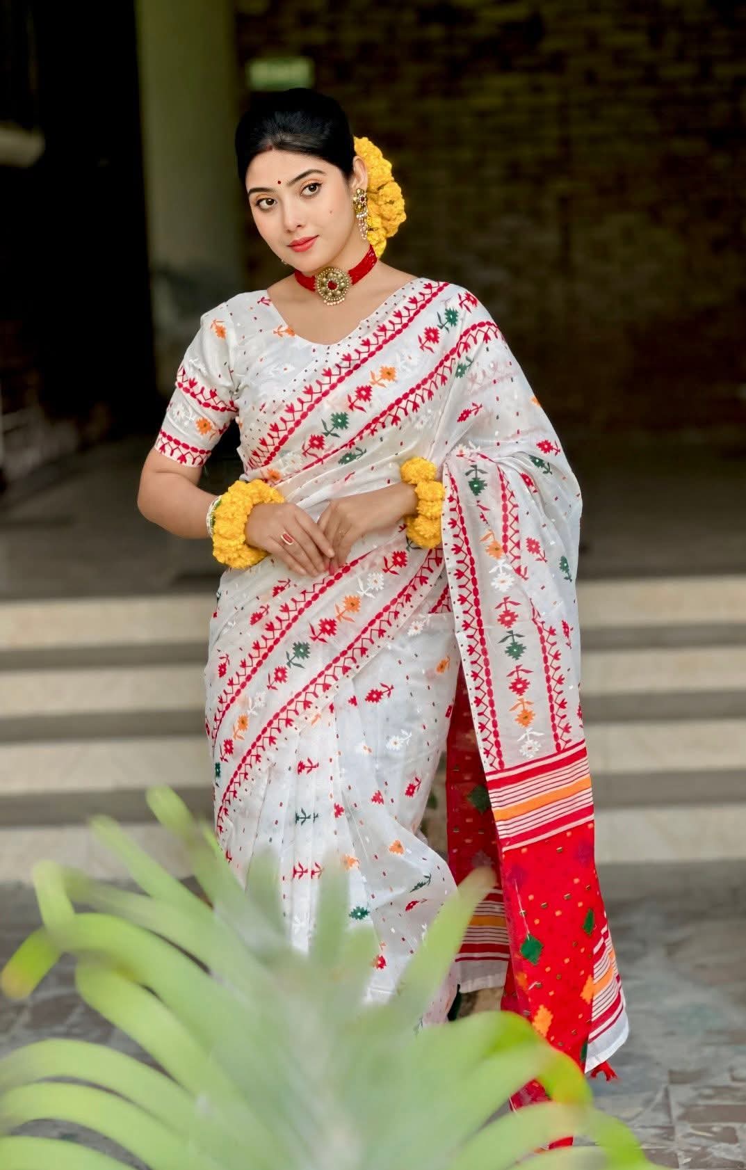 Half Silk block Print Saree - Saree image 3 | SA Fashion