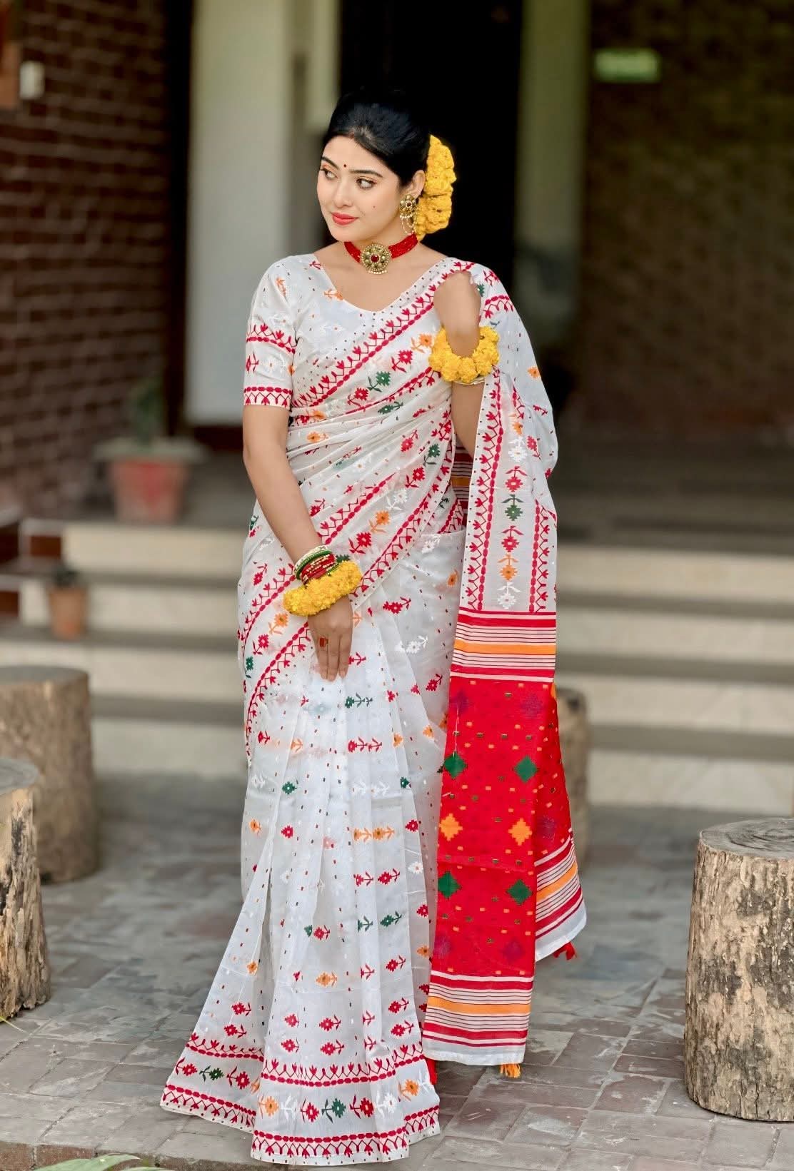 Half Silk block Print Saree - Saree image 2 | SA Fashion